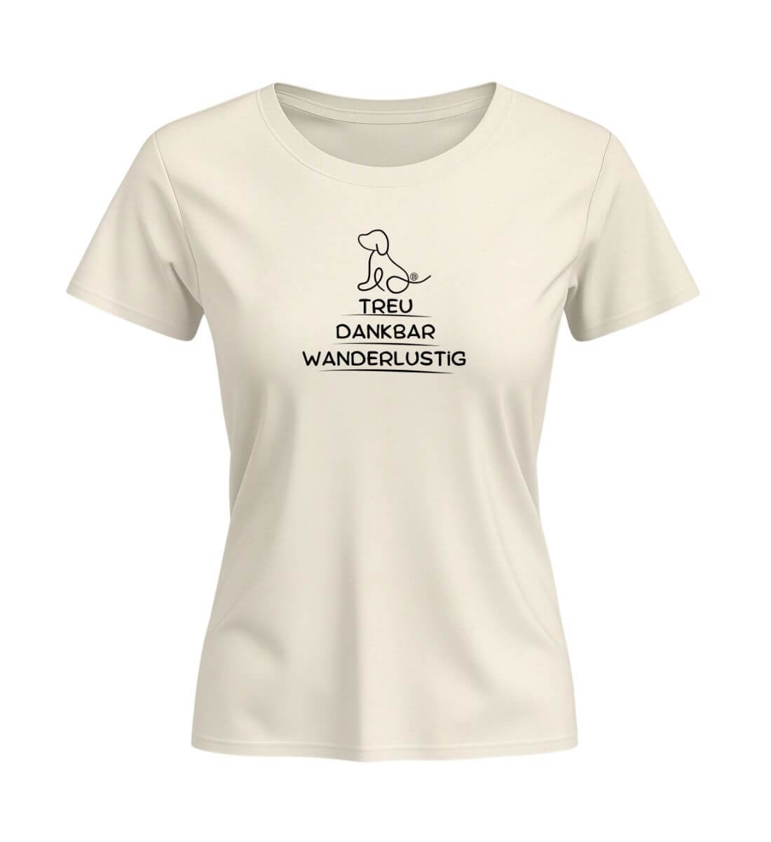 Wandern mit Hund | Damen Premium Organic T-Shirt (Fitted) in Natural Raw von Rad&Rucksack