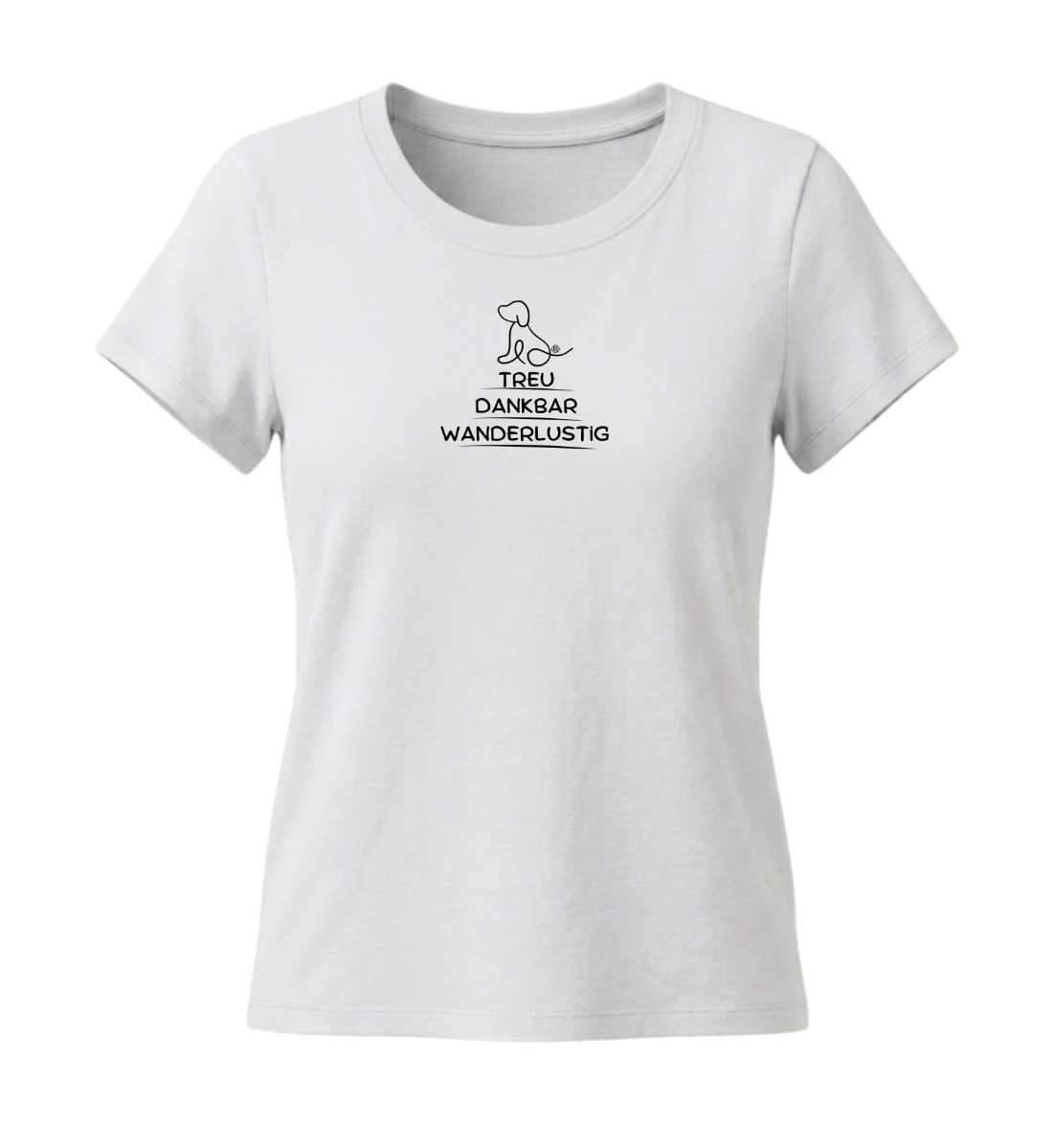 Wandern mit Hund | Damen Premium Organic T-Shirt (Fitted) in White von Rad&Rucksack