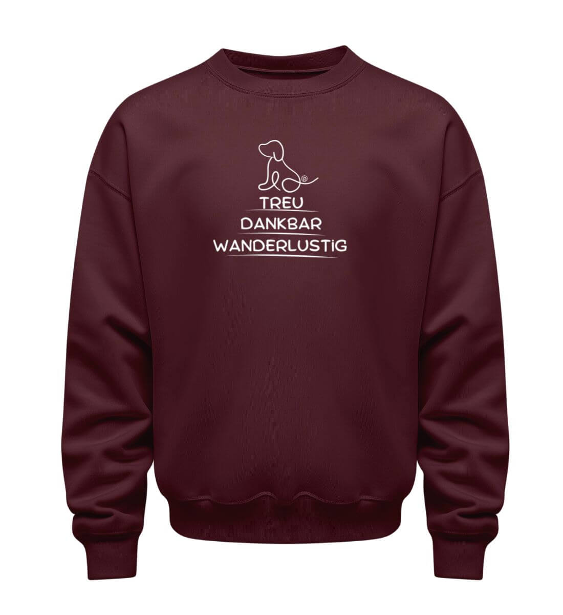 Wandern mit Hund | Unisex Organic Pullover in Burgundy von Rad&Rucksack