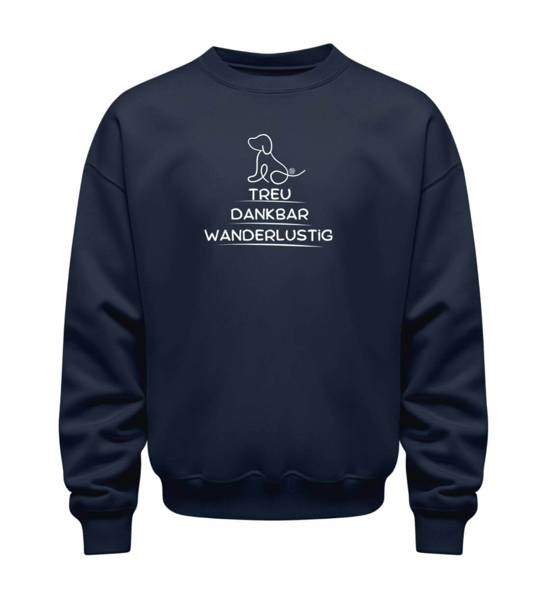 Wandern mit Hund | Unisex Organic Pullover in French Navy von Rad&Rucksack