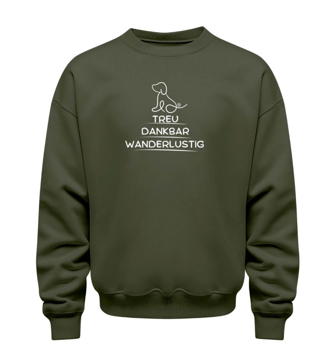 Wandern mit Hund | Unisex Organic Pullover in Khaki von Rad&Rucksack