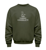 Wandern mit Hund | Unisex Organic Pullover in Khaki von Rad&Rucksack