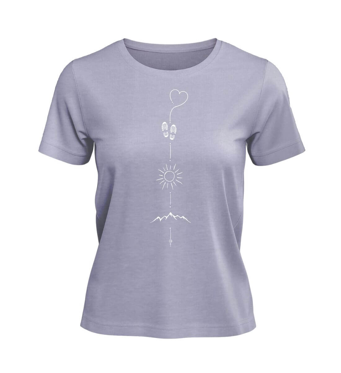 Wandern Sonne Berg | Damen Premium Organic T-Shirt in Lavender von Rad&Rucksack