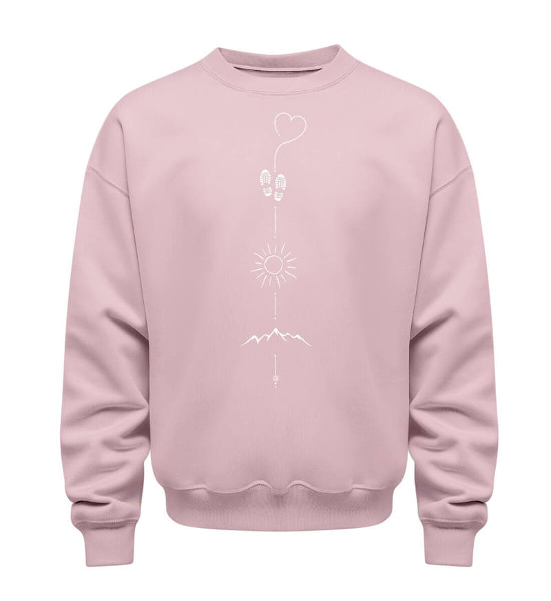 Wandern Sonne Berg | Unisex Organic Pullover in Cotton Pink von Rad&Rucksack