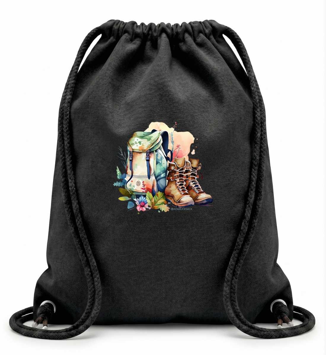 Wanderrucksack | Baumwoll Gymsac in Black von Rad&Rucksack
