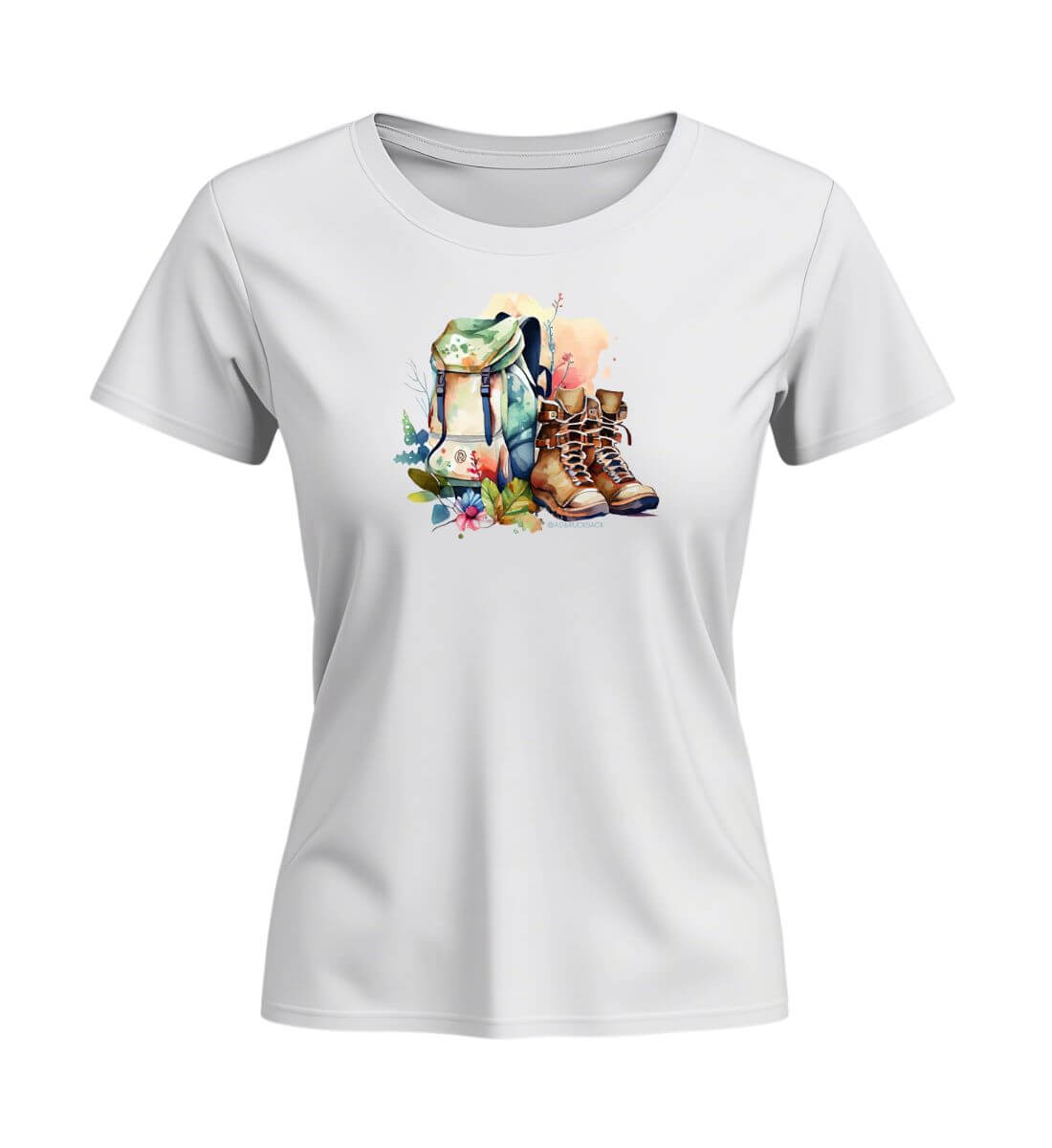 Wanderrucksack | Damen Premium Organic T-Shirt (Fitted) in White von Rad&Rucksack