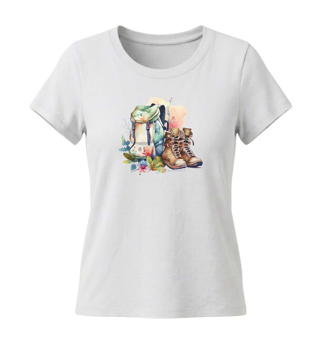 Wanderrucksack | Damen Premium Organic T-Shirt (Fitted) in White von Rad&Rucksack