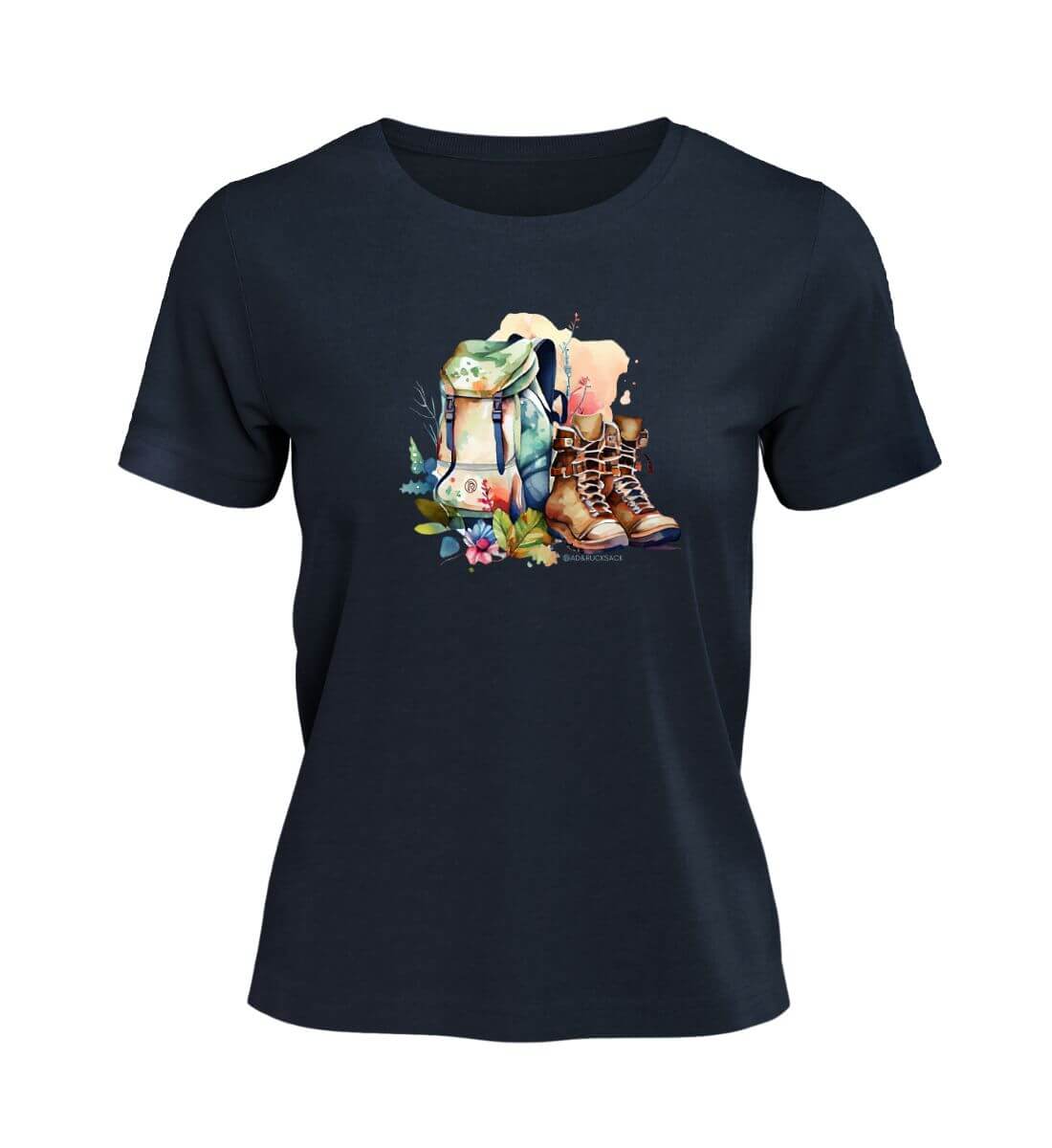 Wanderrucksack | Damen Premium Organic T-Shirt in French Navy von Rad&Rucksack
