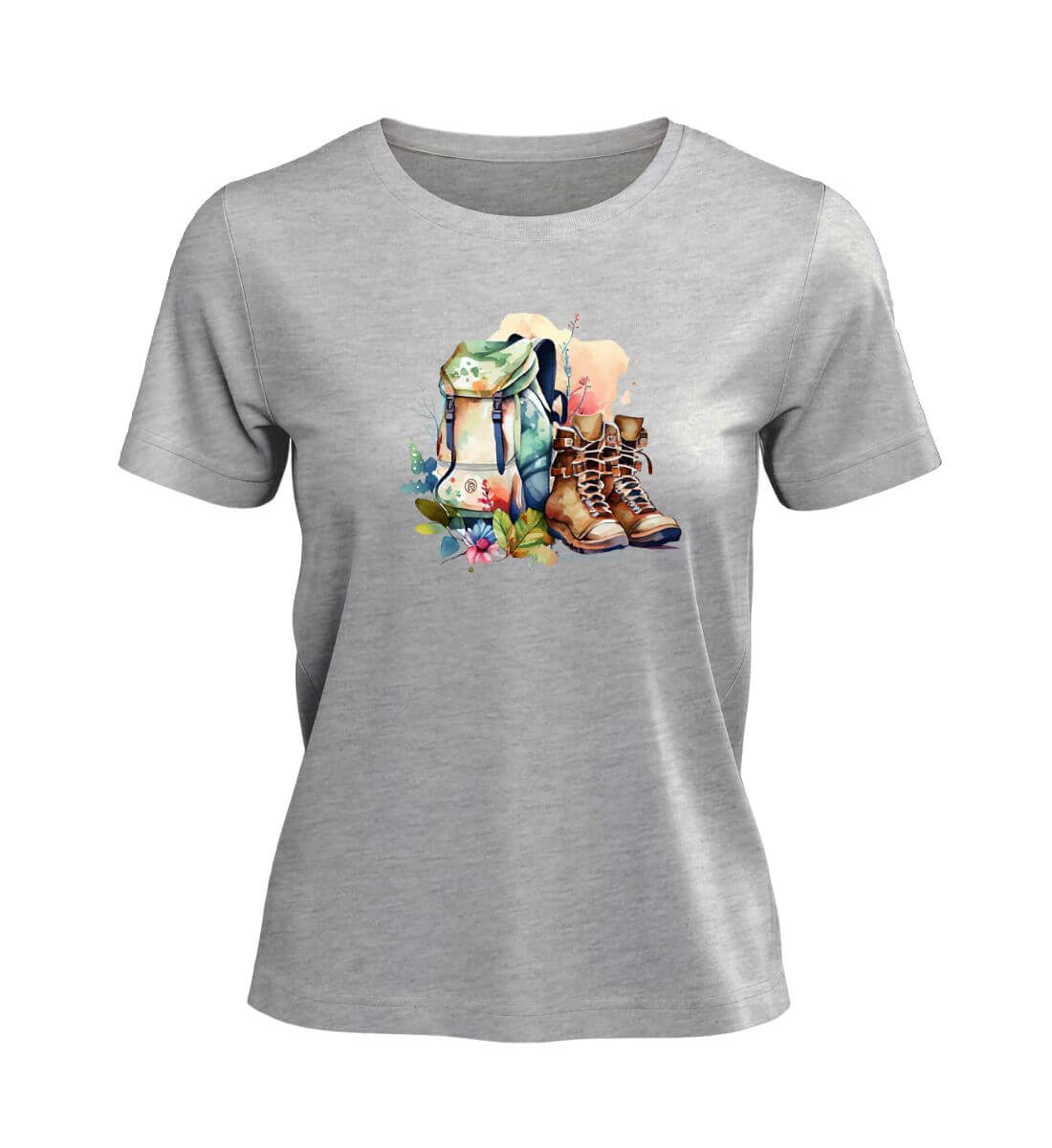 Wanderrucksack | Damen Premium Organic T-Shirt in Heather Grey von Rad&Rucksack