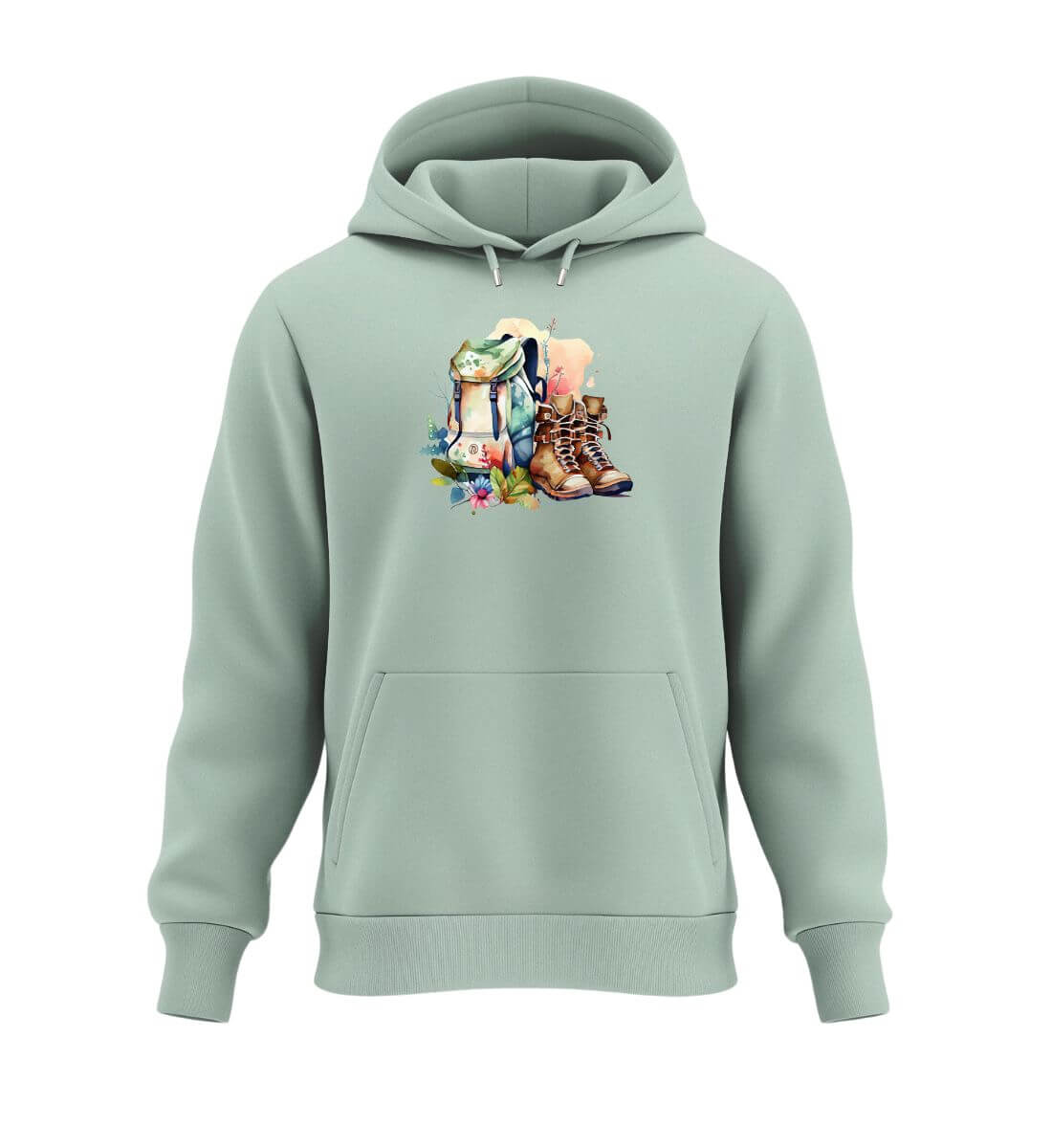 Wanderrucksack | Unisex Organic Hoodie in Aloe von Rad&Rucksack