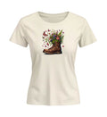 Wanderschuh-Blumen | Damen Premium Organic T-Shirt (Fitted)