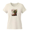 Wanderschuh-Blumen | Damen Premium Organic T-Shirt (Fitted)