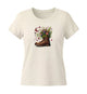 Wanderschuh-Blumen | Damen Premium Organic T-Shirt (Fitted)