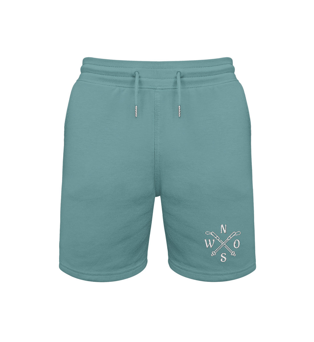 Wanderstöcke Stick  |  Unisex Organic Shorts in Teal Monstera von Rad&Rucksack