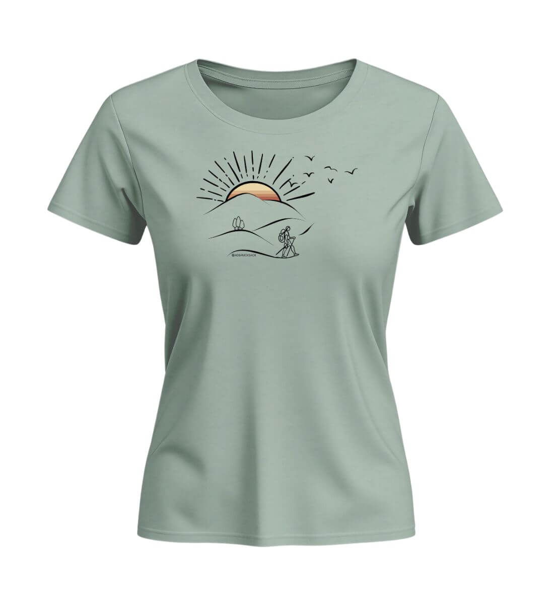 Wanderungen | Damen Premium Organic T-Shirt (Fitted) in Aloe von Rad&Rucksack