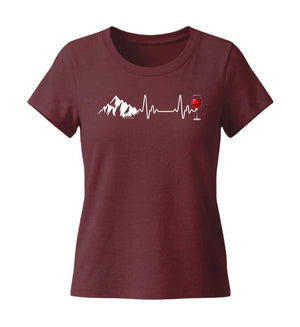 Wein Berg Herzschlag | Damen Premium Organic T-Shirt (Fitted)