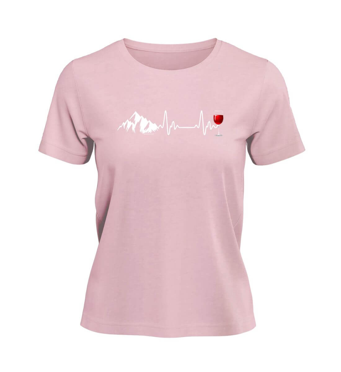 Wein Berg Herzschlag | Damen Premium Organic T-Shirt in Cotton Pink von Rad&Rucksack