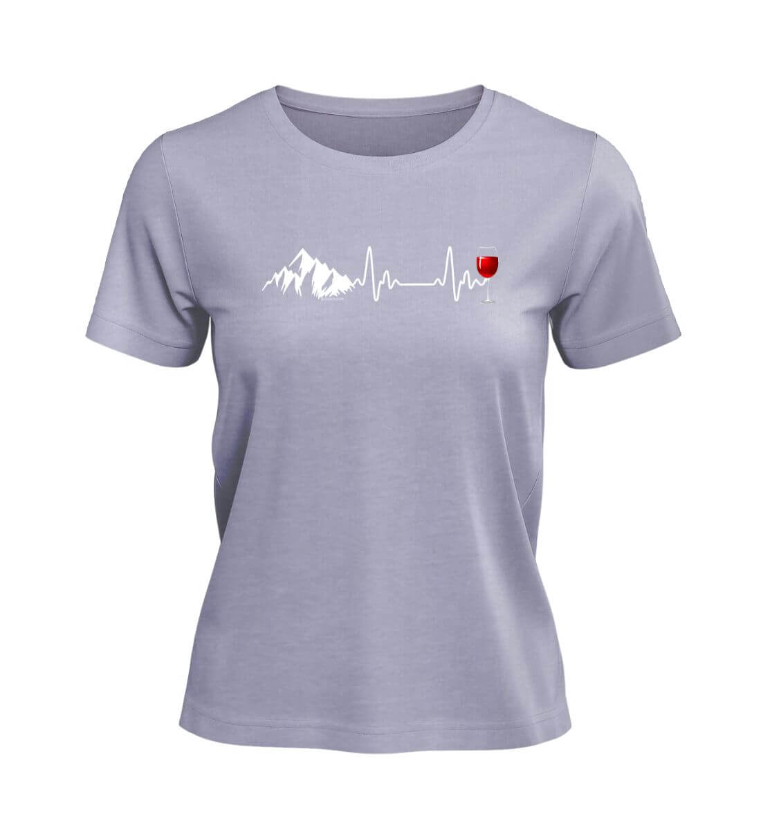 Wein Berg Herzschlag | Damen Premium Organic T-Shirt in Lavender von Rad&Rucksack