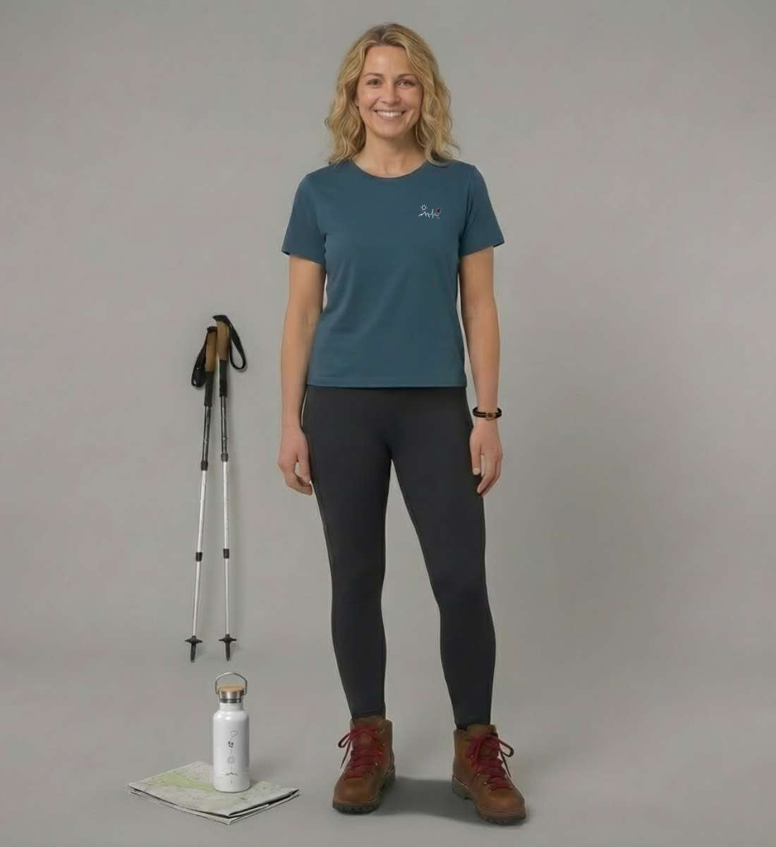 Wein Berg Herzschlag | Damen Premium Organic T-Shirt (Stick) von Rad&Rucksack - Detailansicht