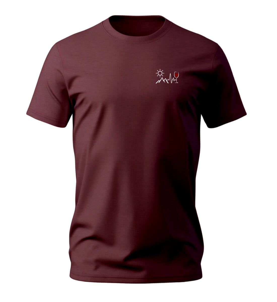 Wein Berg Herzschlag | Herren Premium Organic T-Shirt (Stick) in Burgundy von Rad&Rucksack