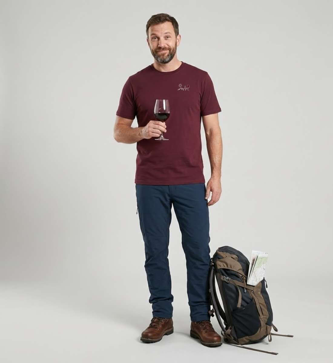 Wein Berg Herzschlag | Herren Premium Organic T-Shirt (Stick)