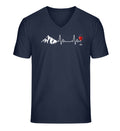 Wein Berg Herzschlag | Herren V-Neck Premium Organic T-Shirt