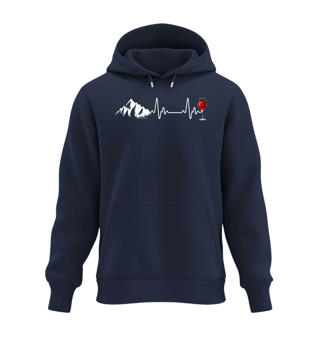 Wein Berg Herzschlag | Unisex Organic Hoodie in French Navy von Rad&Rucksack