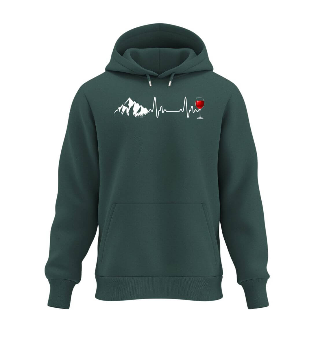 Wein Berg Herzschlag | Unisex Organic Hoodie in Glazed Green von Rad&Rucksack