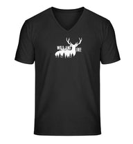 Wild And Free Bio V-Neck T-Shirt Herren in Schwarz – Produktbild (100% Bio-Baumwolle) von Rad&Rucksack