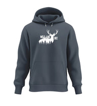 Wild And Free Hoodie Blaugrau (India Ink Grey) – Produktbild (350 g/m² Bio-Baumwolle) von Rad&Rucksack