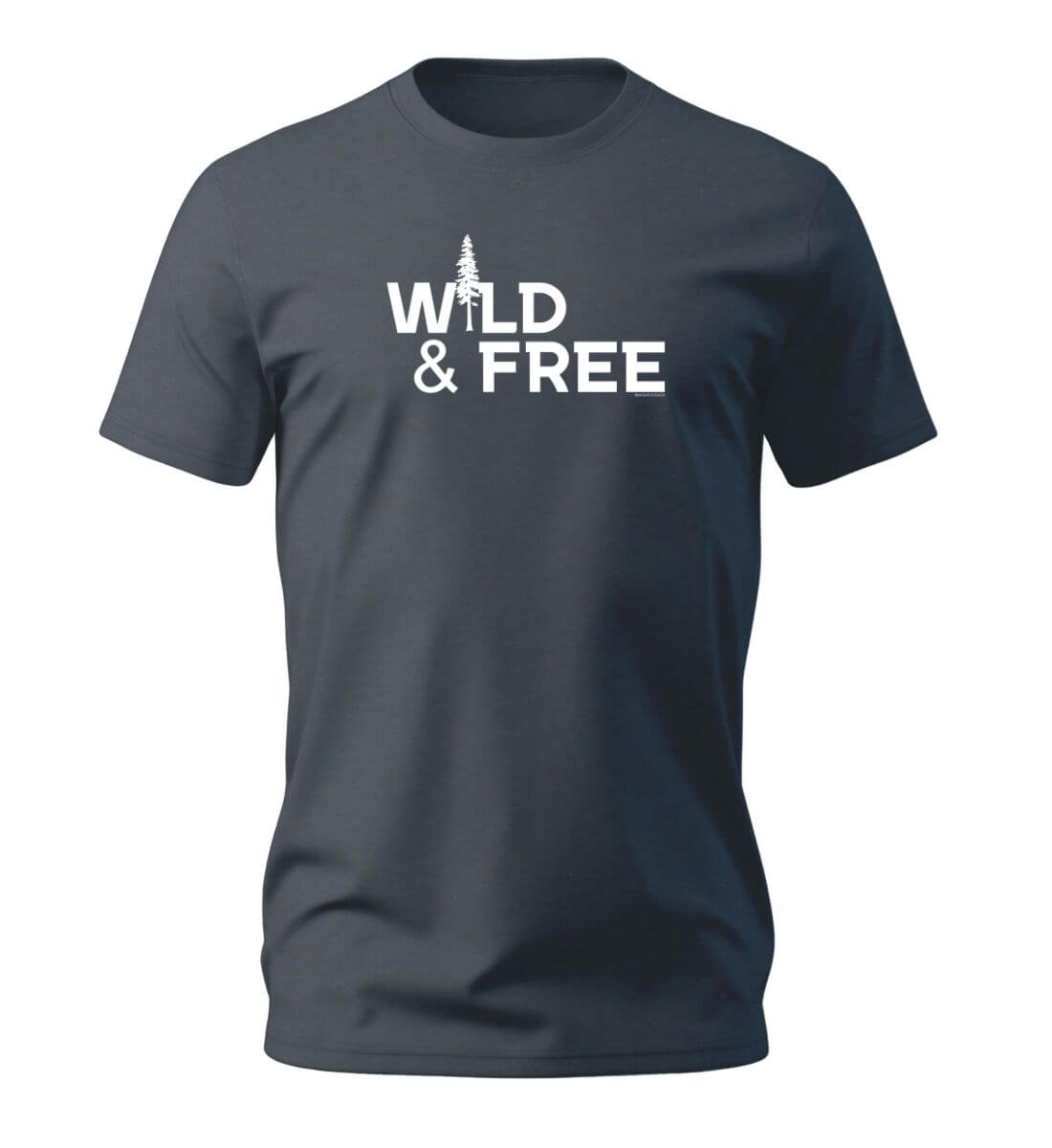 Wild & Free | Herren Premium Organic T-Shirt in India Ink Grey von Rad&Rucksack