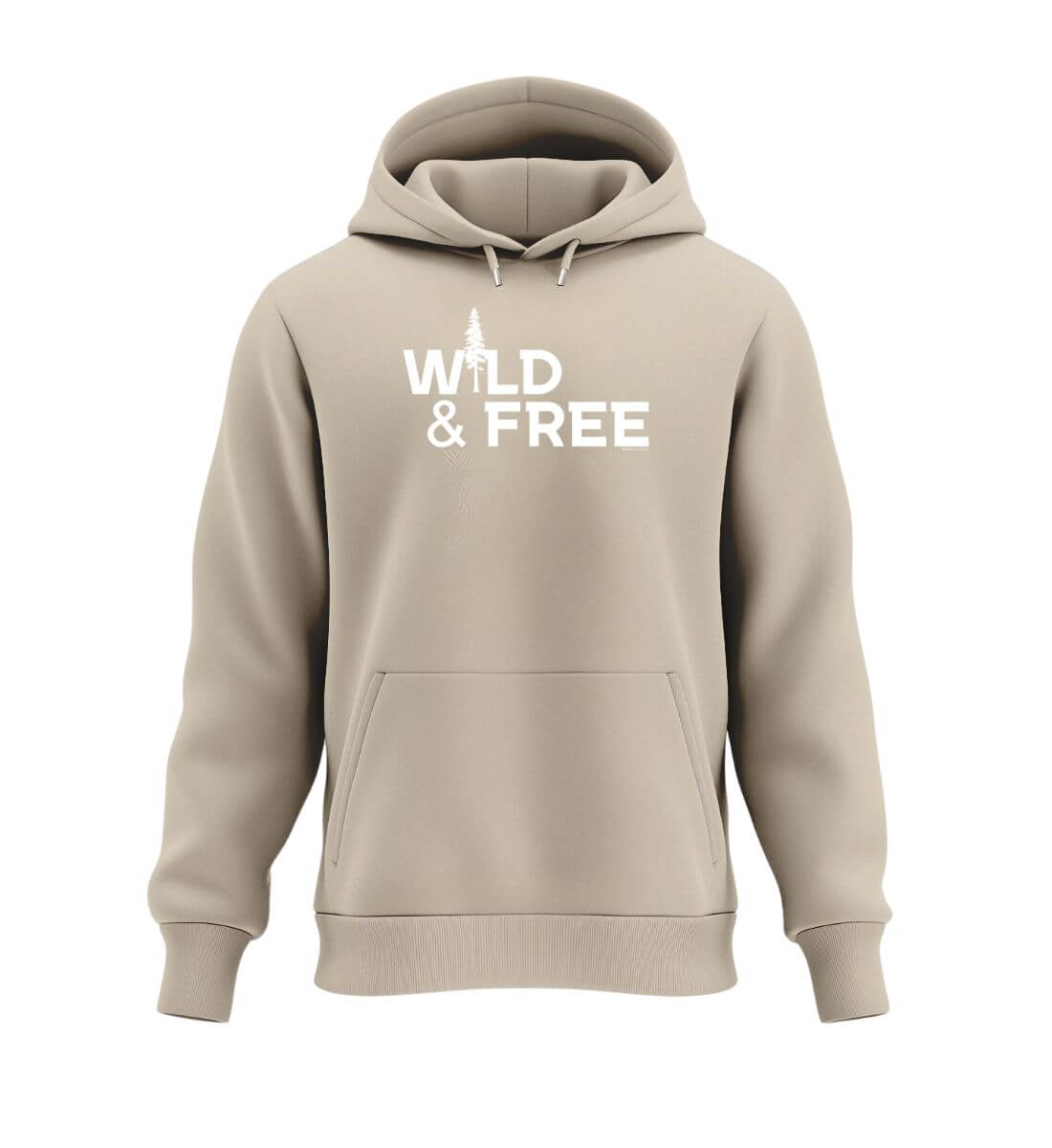 Wild & Free | Unisex Organic Hoodie in Desert Dust von Rad&Rucksack