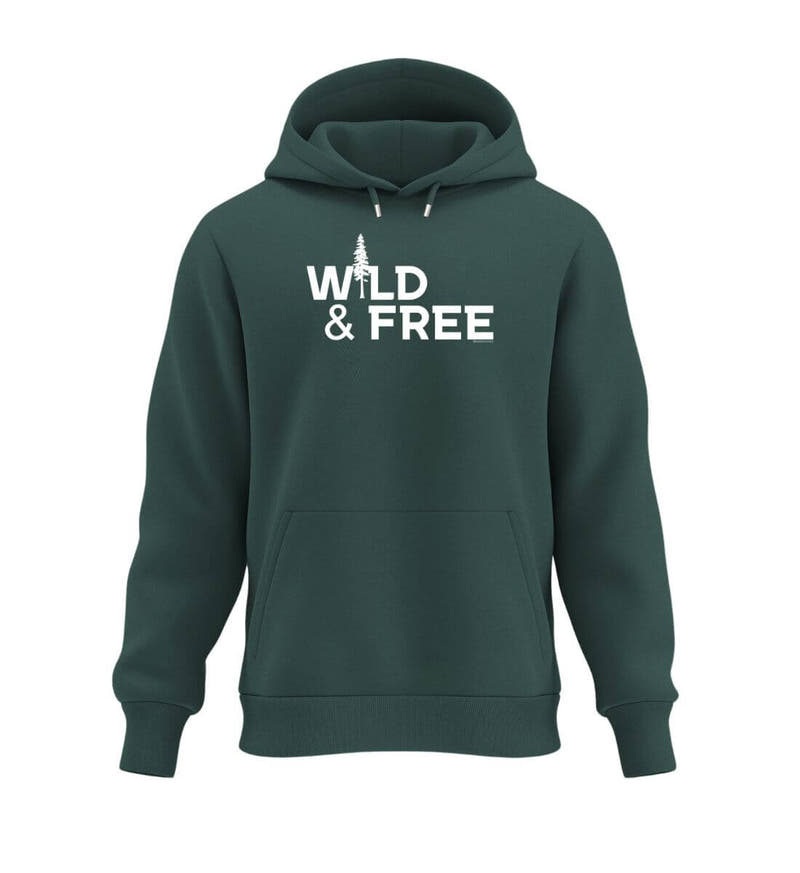 Wild & Free | Unisex Organic Hoodie in Glazed Green von Rad&Rucksack