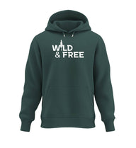 Wild & Free Hoodie in Tannengrün (Glazed Green) – Produktbild (350 g/m² Bio-Baumwolle) von Rad&Rucksack