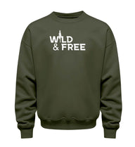 Wild & Free Pullover in Olivgrün (Khaki) – Produktbild (350 g/m² Bio-Baumwolle) von Rad&Rucksack