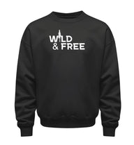 Bio Sweatshirt 350g Wild & Free in Schwarz – Produktbild (350 g/m² Bio-Baumwolle) von Rad&Rucksack