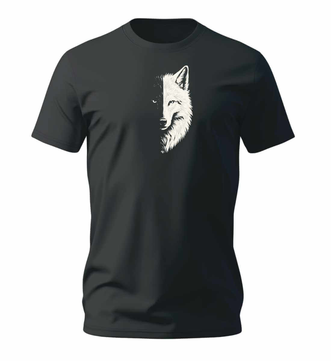 Wolf | Herren Premium Organic T-Shirt in Black von Rad&Rucksack