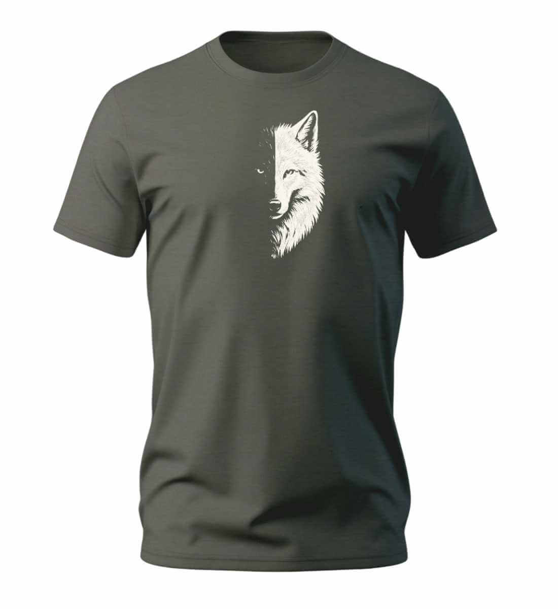 Wolf | Herren Premium Organic T-Shirt in Khaki von Rad&Rucksack
