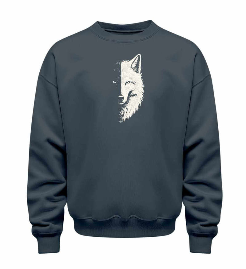 Wolf | Unisex Organic Pullover in India Ink Grey von Rad&Rucksack