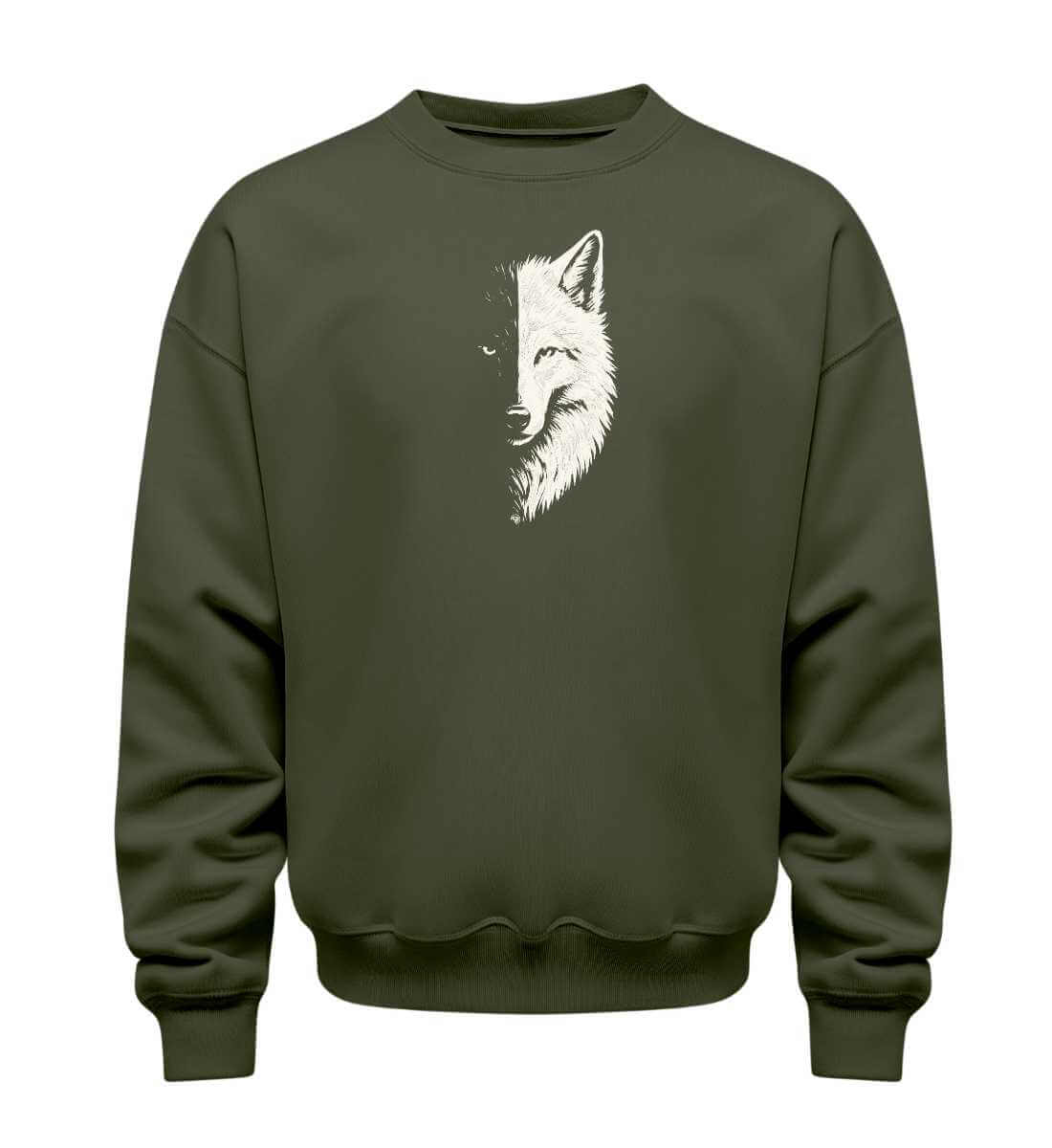 Wolf | Unisex Organic Pullover in Khaki von Rad&Rucksack