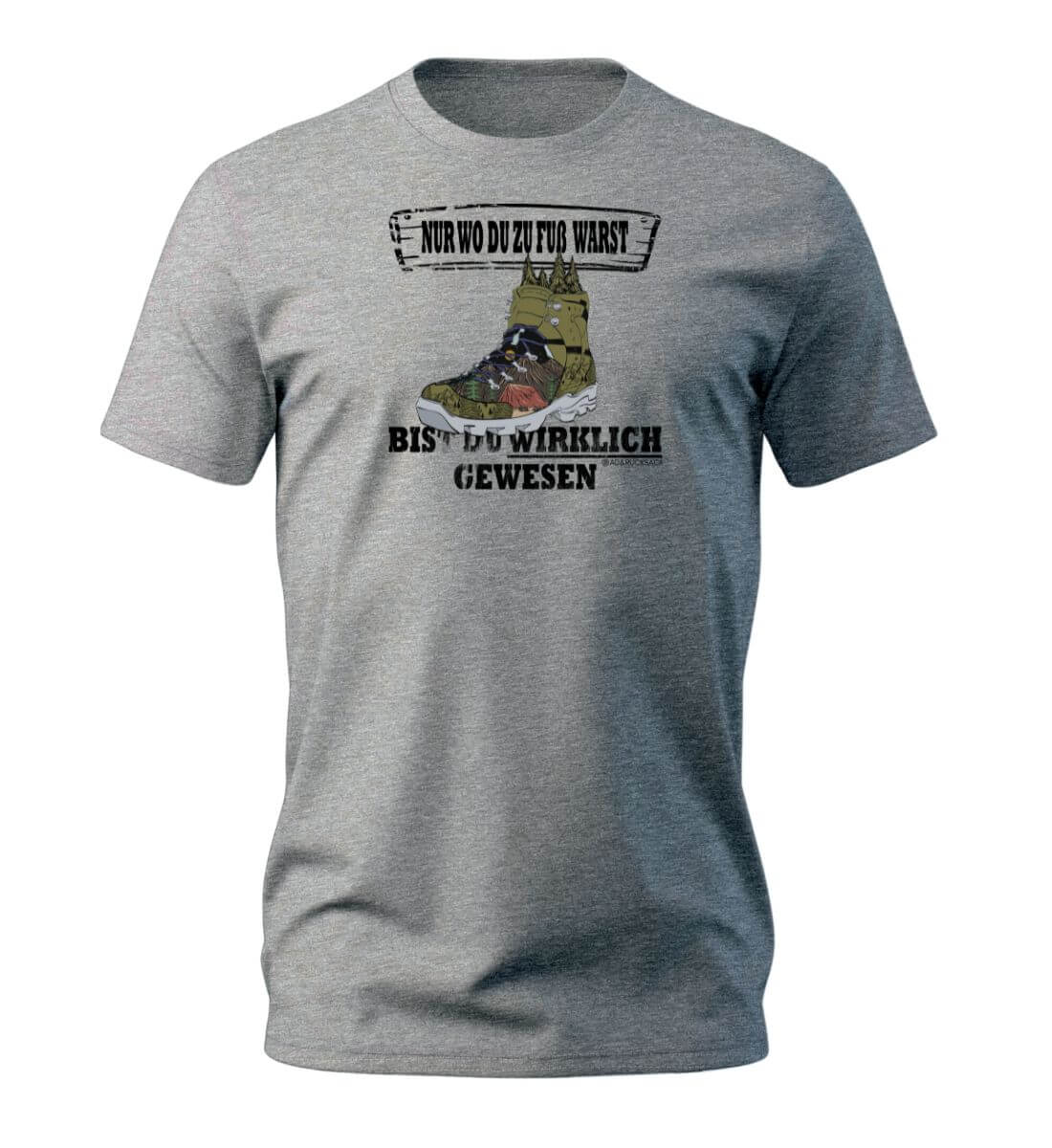 Zu Fuß warst | Herren Premium Organic T-Shirt in Mid Heather Grey von Rad&Rucksack