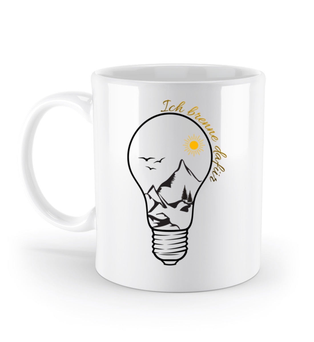 Ich brenne dafür | Kaffeetasse | Farbe: Weiß | Größe: 330ml | Rad&Rucksack